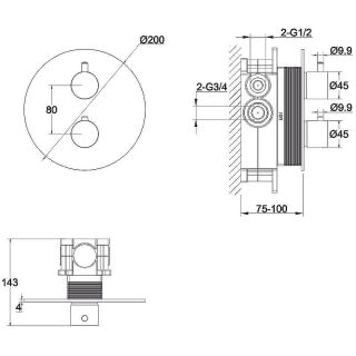Смеситель для душа Whitecross 2-Y1236BL черный